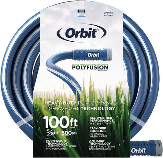 Orbit 22010 Polyfusion Garden Hose - Heavy-Duty Water Hose (100-Foot x 5/8-Inch)