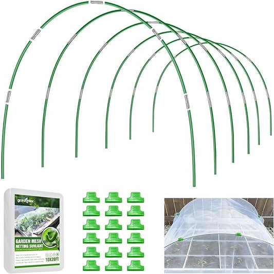 Garden Netting Kit with 36Pcs Garden Hoops, 10x20FT Ultra-Fine Mesh | Insect Barrier for Vegetables, Fruits & Flowers | Raised Bed & Row Cover Protection