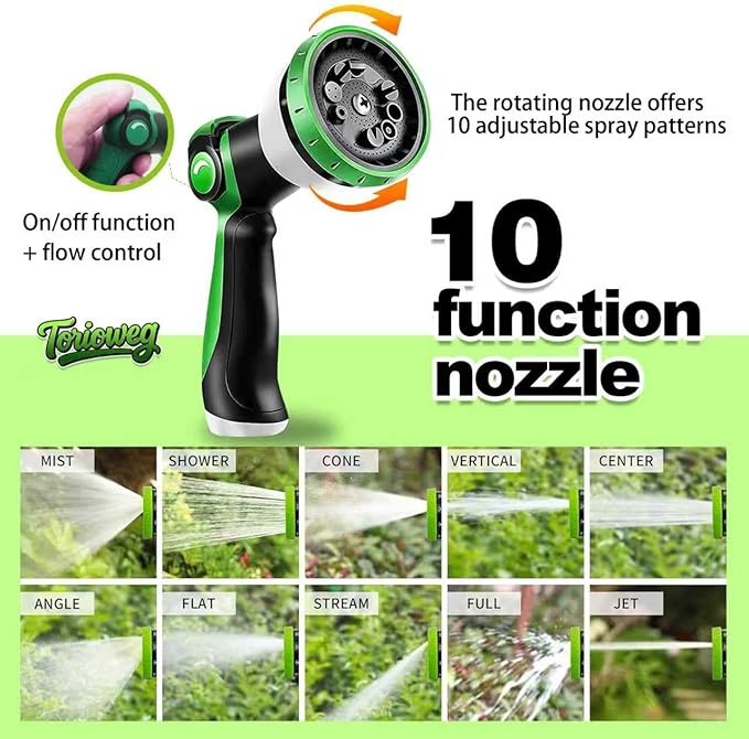 Garden Hose 100 FT-Triple-layer pipe, Heavy Duty Water Hose with solid Aluminum Fittings, Ultra-Lightweight and Flexible, Abrasion-Resistant, Rust-Resistant,Watering and Cleaning for Outdoor