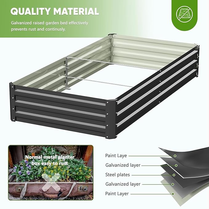 DoCred Crop Cage with Raised Garden Bed, 72.8" x 37.4" x 59" Plant Protection Tent Garden Cages with Window, 2 in 1 Galvanized Raised Garden Bed Kit and Mesh Cover for Garden, Yard, Lawn