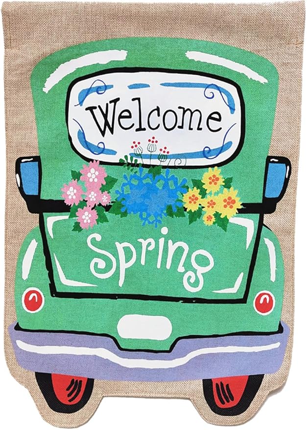 Briarwood Lane Welcome Spring Truck Burlap Garden Flag
