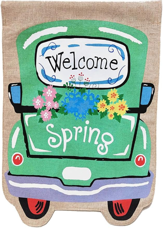 Briarwood Lane Welcome Spring Truck Burlap Garden Flag