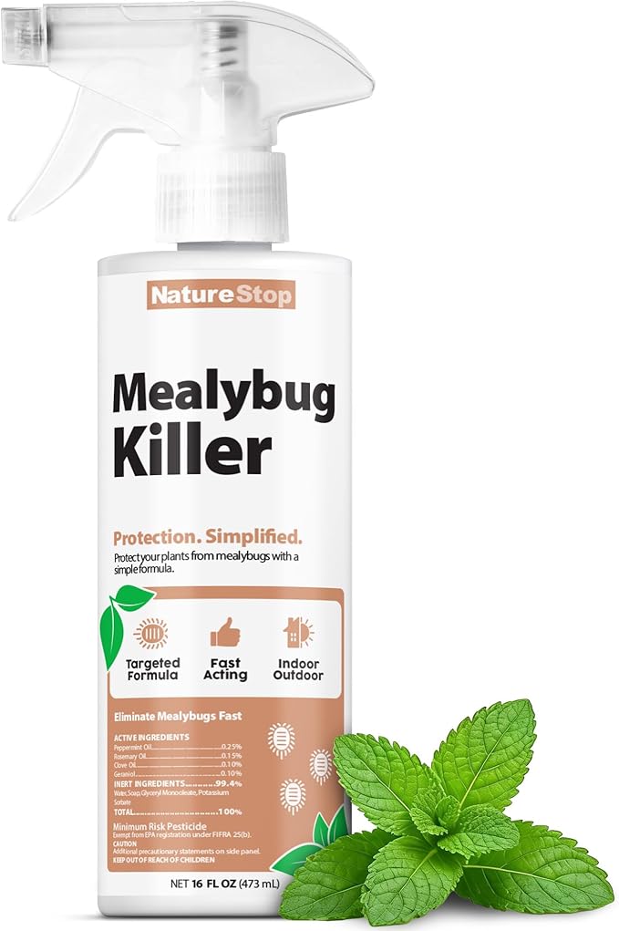 Mealy Bug Killer - Fast-Acting Mealy Bug Killer for Soil & Plants, 16oz