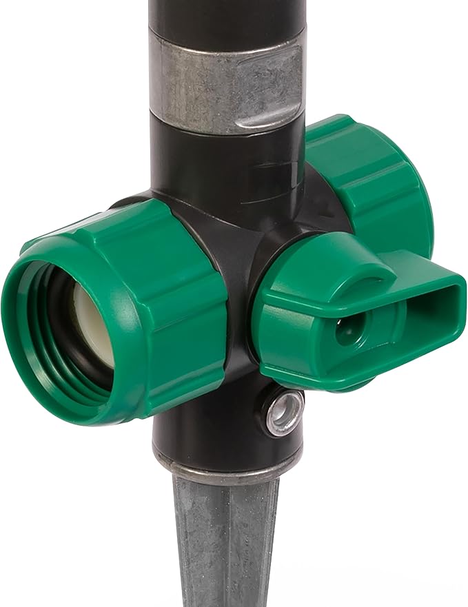 Gilmour Adjustable Spot Sprinkler with Spike Base, Pivoting Multi Pattern Sprinkler Head for Targeted Coverage in Flower Beds and Vegetable Gardens