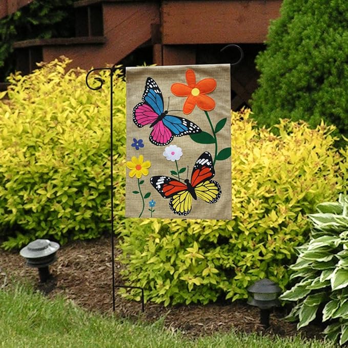 Briarwood Lane Butterfly Dance Burlap Garden Flag