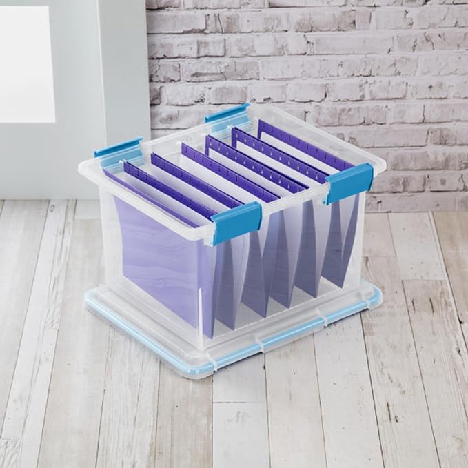 Sterilite Gasket Storage Box with Lids for Home & Office, 32 Quart, 8-Pack