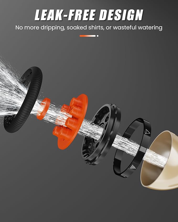 RAINPOINT Garden Hose Nozzle, 9 Spray Patterns Hose Sprayer Nozzle, Heavy Duty Metal Water Hose Nozzle, Adjustable Hand Sprayer, Watering Plants and Lawn, Pet Showering, Orange