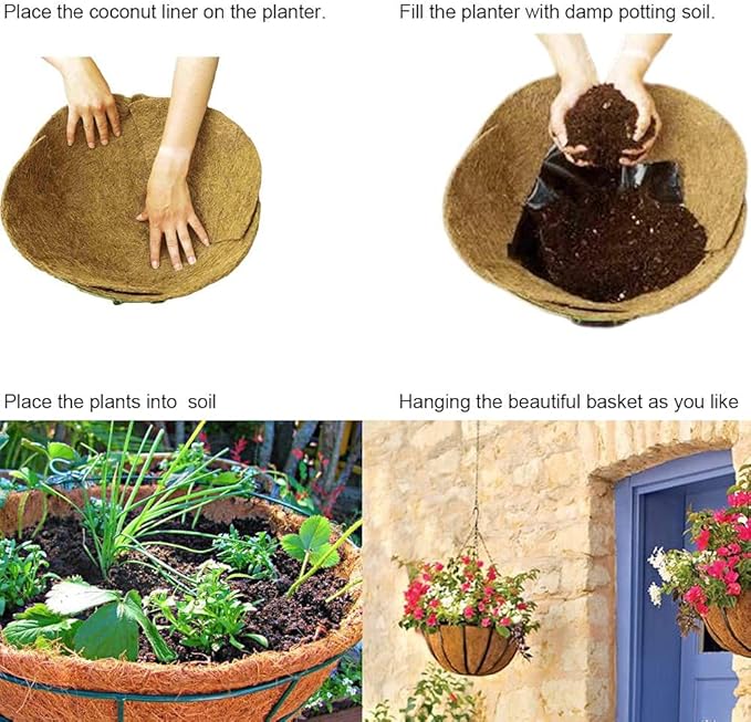 SUNYAY 12x120 inch Natural Coco Liner Roll Coconut Coir Liner Sheets Coco Mat for Planter Window Box Flower Basket Garden Decoration Animal Pet Pad Liner
