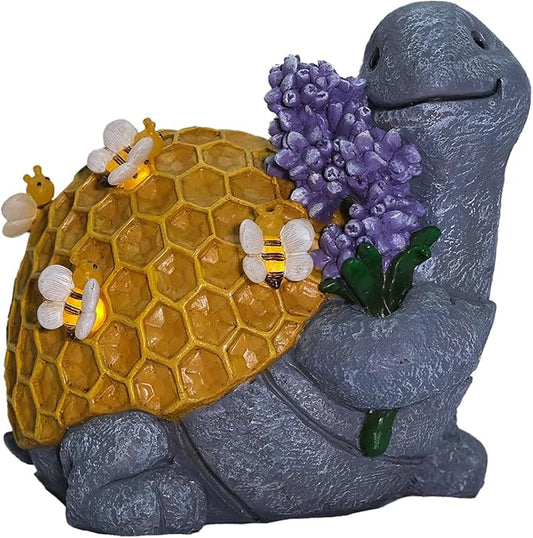 Zayton Solar Garden Outdoor Turtle Statues Yard Resin Decoration Gift Handmade Housewarming Gift for Patio Yard Lawn Waterproof Cracking