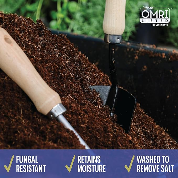 MagJo Naturals 100% Pure Coco Coir 4 Pack (44 Pounds Total) Coco Peat, Listed for Organic Gardening, Coconut Coir - Low EC and pH Balance - High Expansion Coco Fiber for Herbs, Flowers, Planting