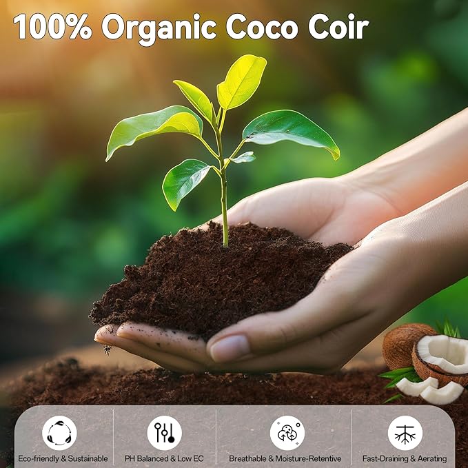 ZeeDix 200 Pack 30mm Organic Coco Coir Seed Starter Pellets, Compressed Coconut Fiber Seed Starter Soil Discs Potting Soil Mix for Indoor Outdoor Plants, Herbs Houseplants Bonsai Vegetables Flowers