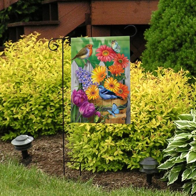 Birds And Blooms Spring Garden Flag Floral 12.5" x 18" Briarwood Lane