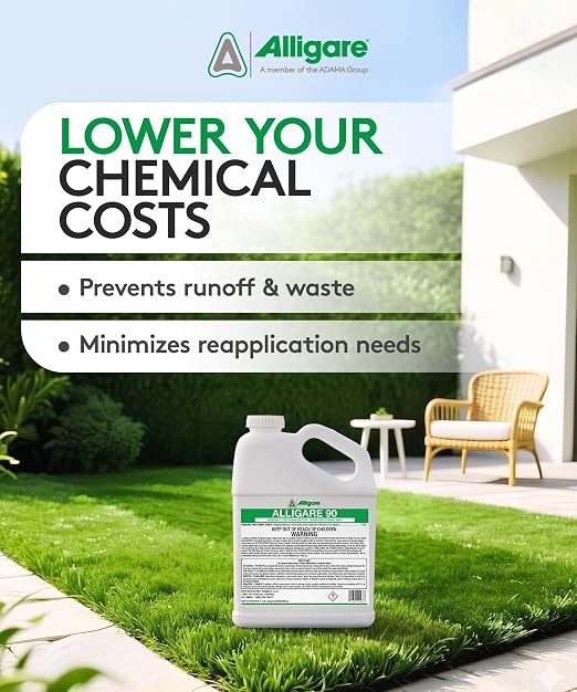 ALLIGARE 90 Nonionic Surfactant for Enhanced Spray Coverage - Low-Foam Wetting Agent- Versatile Use in Agriculture, Forestry & Aquatic Applications - 1 Quart
