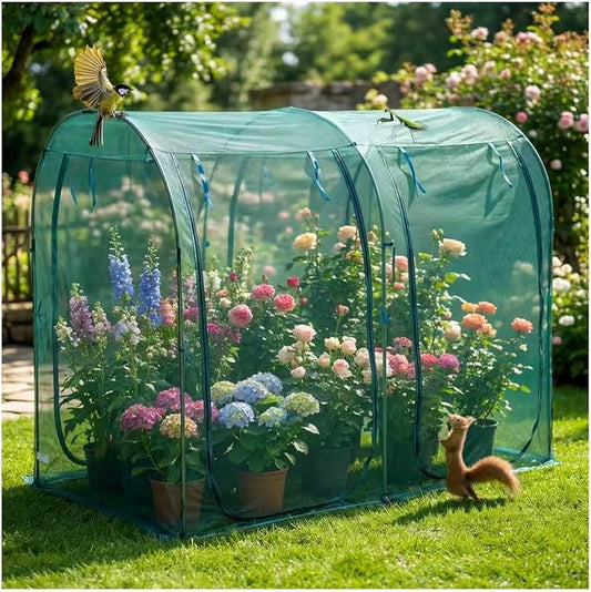 99x49x72inch Crop Cage for Garden, Large Tunnel Plant Netting Cover,4 Roll-Up Zipper Door Garden Cage,Bug Netting Cover for Vegetables &Fruits,Durable Raised Garden Ded Covers Garden Netting