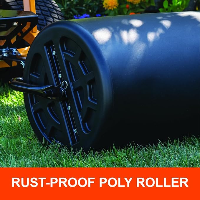 Agri-Fab 45-0610 18" x 24" Tow Behind Poly Lawn Roller 250 lbs Weight with Water, Poly Drum and Steel Frame, with Plug. Designed for Lawn and Garden Tractors