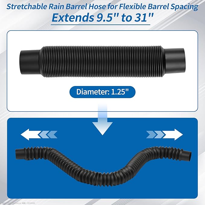 NBPLUS Rain Barrel Hose Connector Kit, linking Rainwater Overflow Barrels, Includes Hole Saw, Gaskets & Downspout Extension Diverter Adapter Accessories Parts Leak-Free Connection