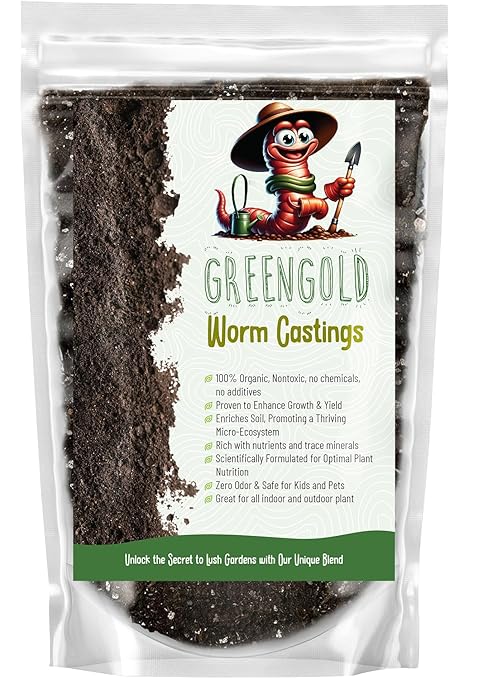 GARDENWISE Organic Worm Castings – Earthworm Castings for Plants – Premium Worm Castings Fertilizer for Nutrient-Rich Soil and Healthy Growth (4 QUARTS)