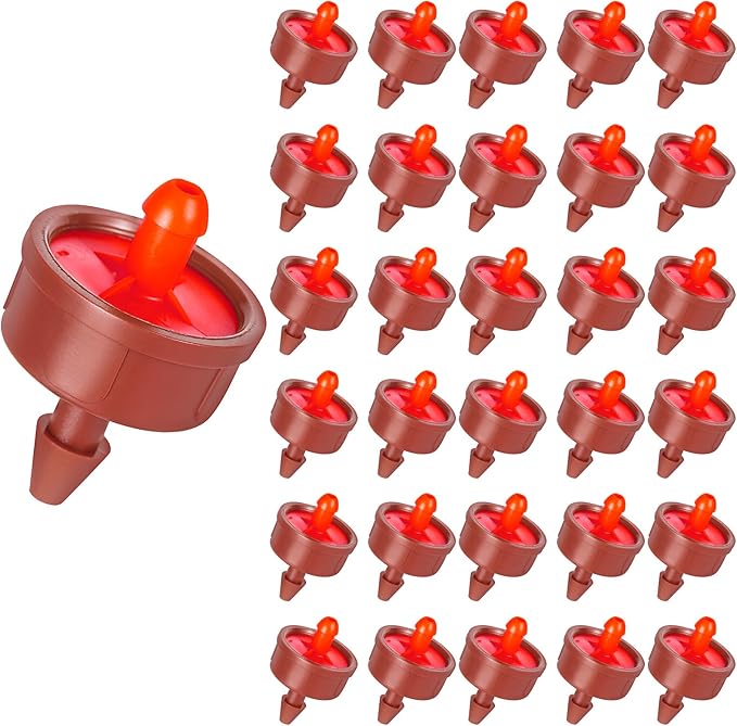 30Pcs 4 GPH Pressure Compensating Irrigation Drippers, Watering Spot GPH Dripper Drip Emitters Heads Constant Flow Outlet Heads for 1/4 Inch Irrigation Tubing for Garden Irrigation System
