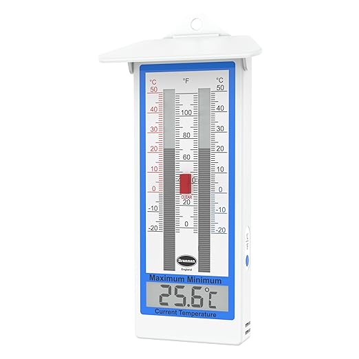 Digital Greenhouse Thermometer - Max Min Thermometer for Greenhouse or Garden, Maximum and Minimum Temperatures, Indoor Outdoor Accessory