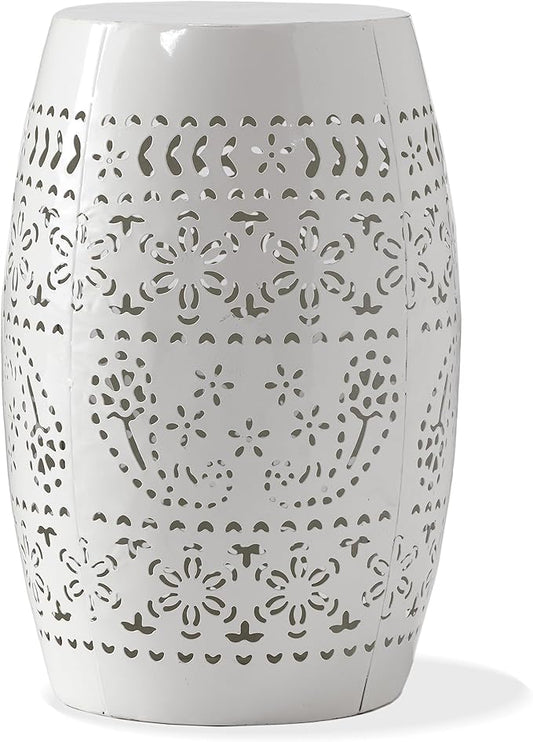 Christopher Knight Home Ruby Outdoor 12" Iron Side Table, White