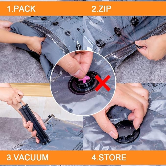GONGSHI Vacuum Storage Bags with Electric Pump, 10-Pack, Large