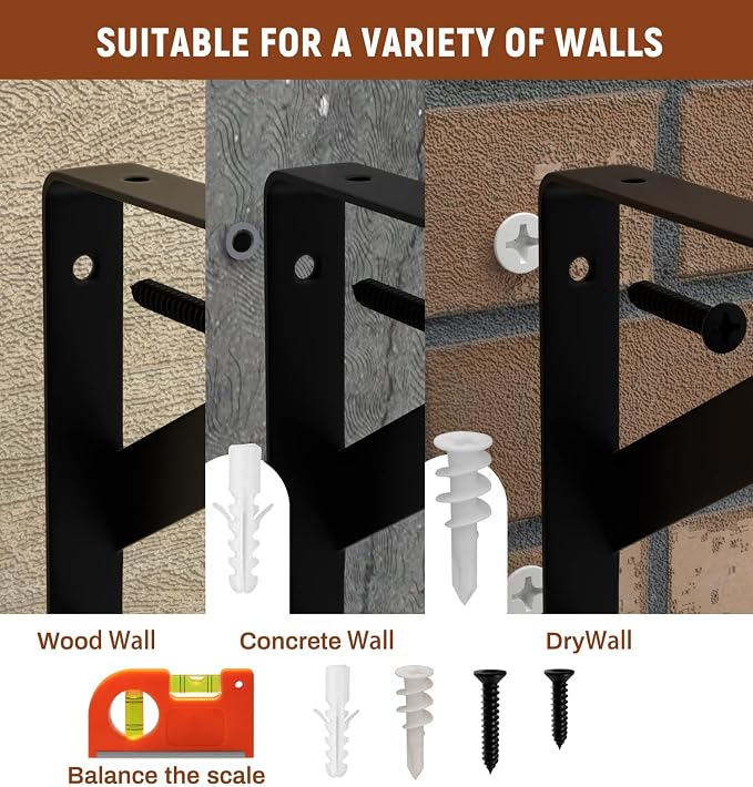 LEOPO Corner Floating Shelves Wall Mounted Set of 4, Corner Wall Shelves