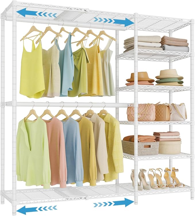 VIPEK X2 Plus Expandable Heavy Duty Clothes Rack, Closet System White