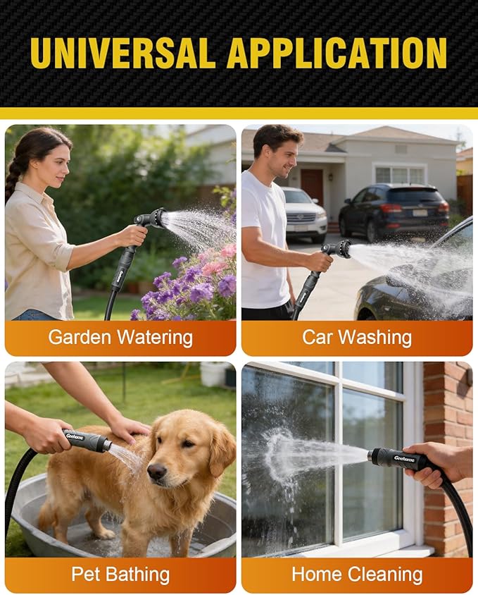 100ft Polyurethane Garden Hose, 5/8 in Lightweight Flexible Water Hose with Swivel Fittings, All-Weather, No-Kink Memory, Commercial Duty, Perfect for Home and Commercial Applications
