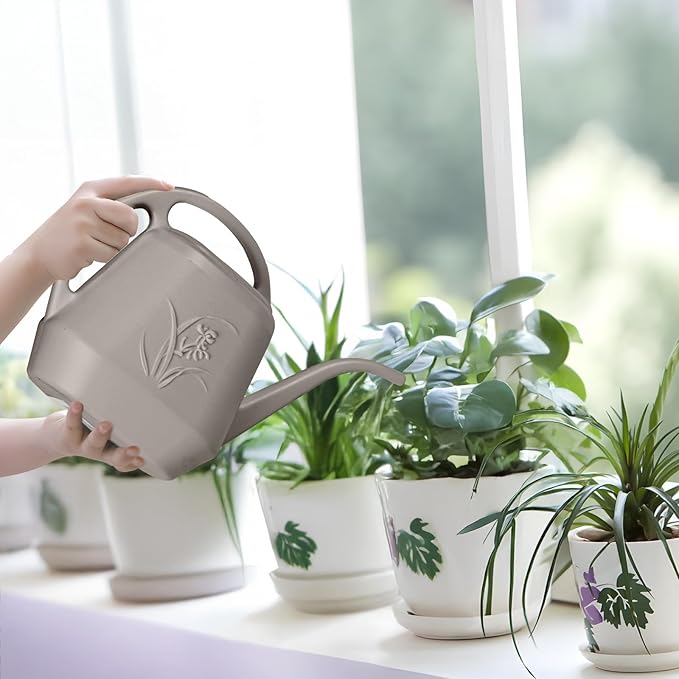 Watering Can - for Home Plant Garden - 1/2 Gallon - Coffee Color