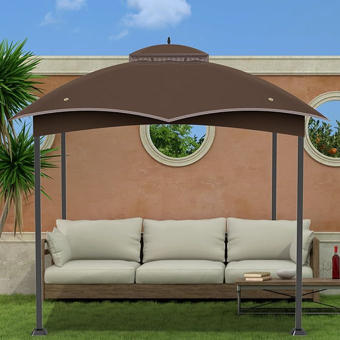 Replacement Gazebo Canopy Top Cover for 10 x 12, Double Tiered Waterproof Canopy Roof for Lowe's Allen Roth Gazebo #GF-12S004B-1 (Brown)