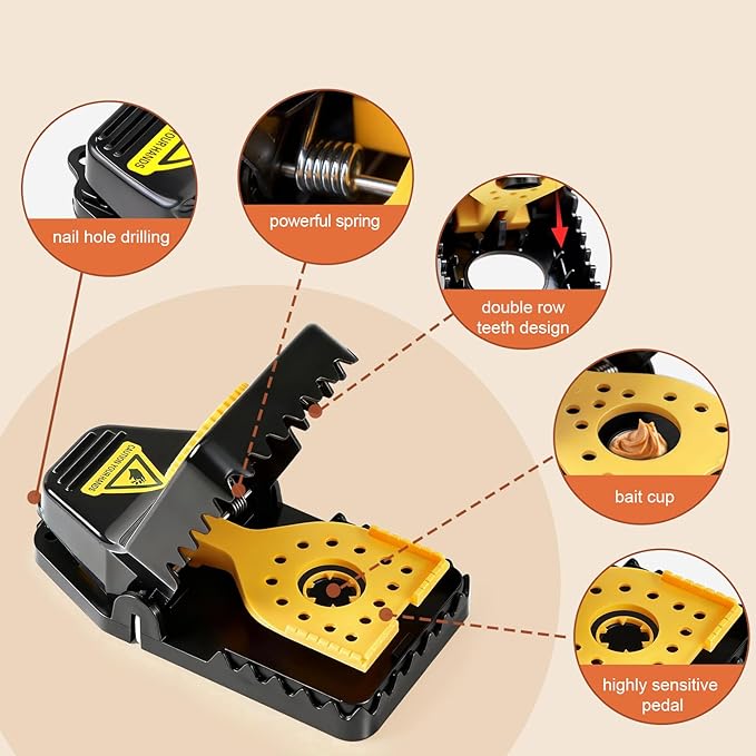 6 Pack Mouse Traps, Large Mouse Trap Indoor for Home, Mice Traps Snap High Sensitive, Easy & Quick-Set Mousetrap, Reusable Rat Trap, Sanitary Pet Safe Rodent Catcher for Outdoor/Garage/Kitchen/Garden