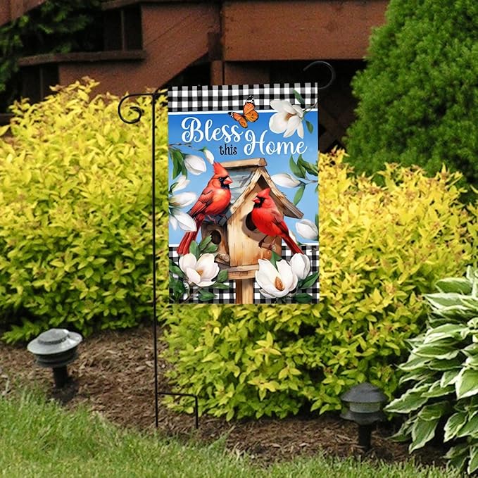 Briarwood Lane Bless This Home Cardinal Garden Flag