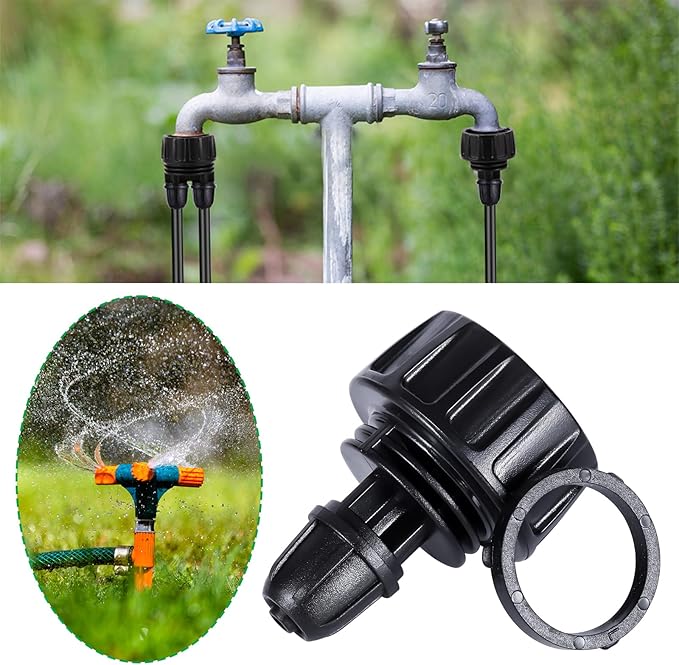 3/4'' to1/4'' Irrigation Hose Adapter, Drip Line to Faucet 3/4"Faucet Adapter to1/4" Irrigation tubing Drip Irrigation Hose Adapters, Garden Hose to 1/4 Tubing Adapter for Irrigation System
