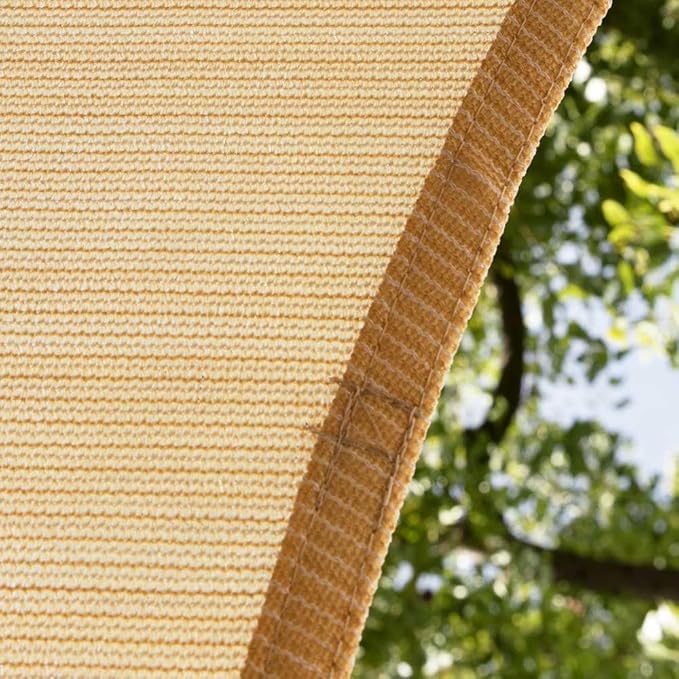 Amgo 12' x 12' x 17' Beige Right Triangle Sun Shade Sail Canopy Awning Cloth AGTAPRT12 - UV Blockage, Water & Air Permeable, Heavy Duty Commercial Grade, Outdoor Patio Garden (We Make Custom Size)
