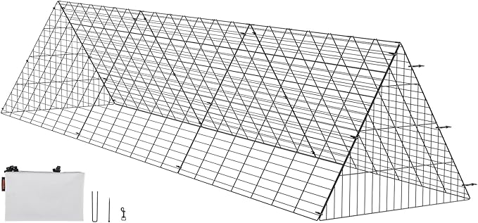 VEVOR Chicken Tunnels for Yard, Metal Poultry Playpen for Outside with Waterproof Cover & Corner Frames, 118.1 x 28 x 24.2 inch (LxWxH), Easy to Setup, Also Widely Used for Ducks, Rabbits, Geese Coop