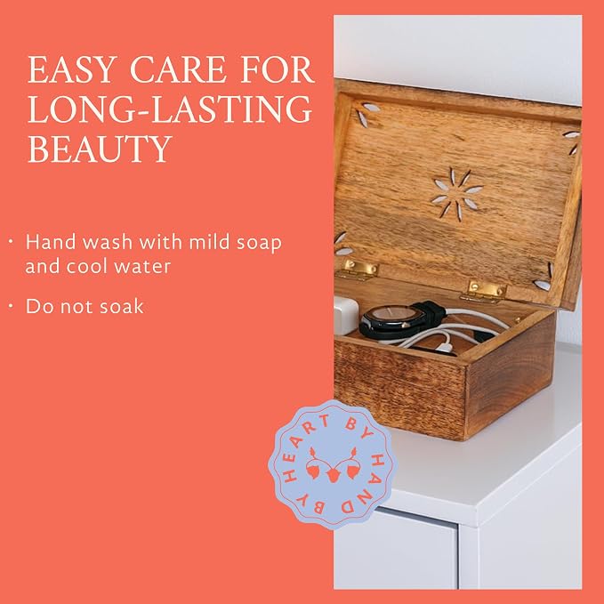 Mela Artisans Serena Mango Wood Storage Box - Medium Burnt, 9x6 in