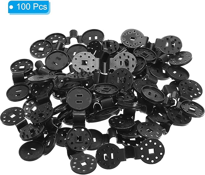 PATIKIL 100Pcs Shade Cloth Clips, Durable Plastic Lock Grip Sun Shade Small Fixing Clip for Outdoor Garden Agricultural Greenhouse Anti Bird Netting, Black