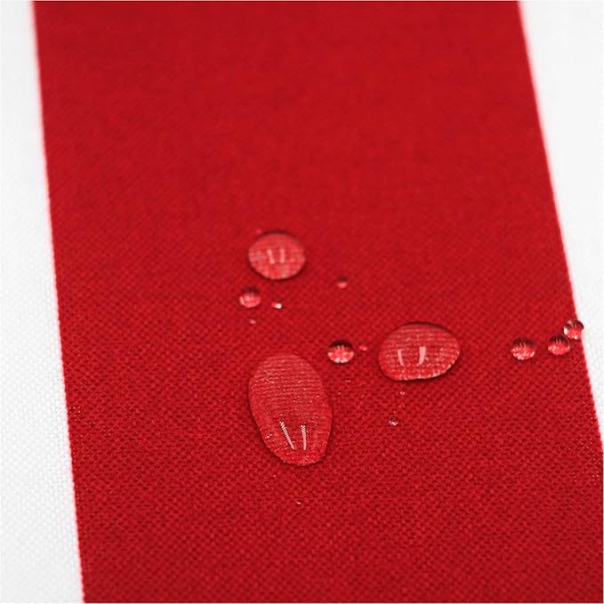 SleepMan Outdoor 17"x16" Chair Cushions with Ties Set of 6, Water Resistant All Weather U-Shape Seat Pads for Patio Garden Furniture Indoor Fade Resistant Patio Cushions (Red Stripe)