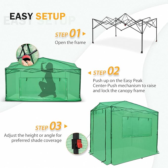 EAGLE PEAK 8x6 Pop Up Greenhouse with 15 Pods Hydroponics