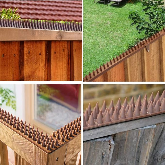 20 Pack 20 Ft Bird Spikes Defender Cats Scare Spikes, Critters Anti-Climbing Protect Fence Walls, Railing, Walls and Roof