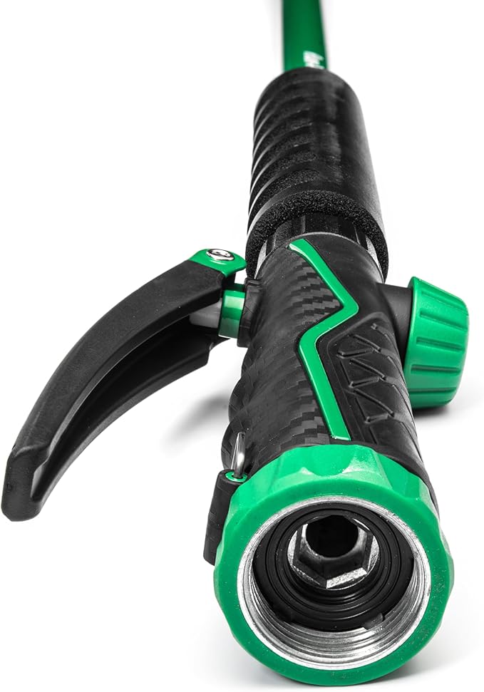 Rain Bird TRNZL8PWAND16 16" Watering Wand Garden Hose Nozzle, Front Trigger, Carbon Fiber Texture, 8-Pattern