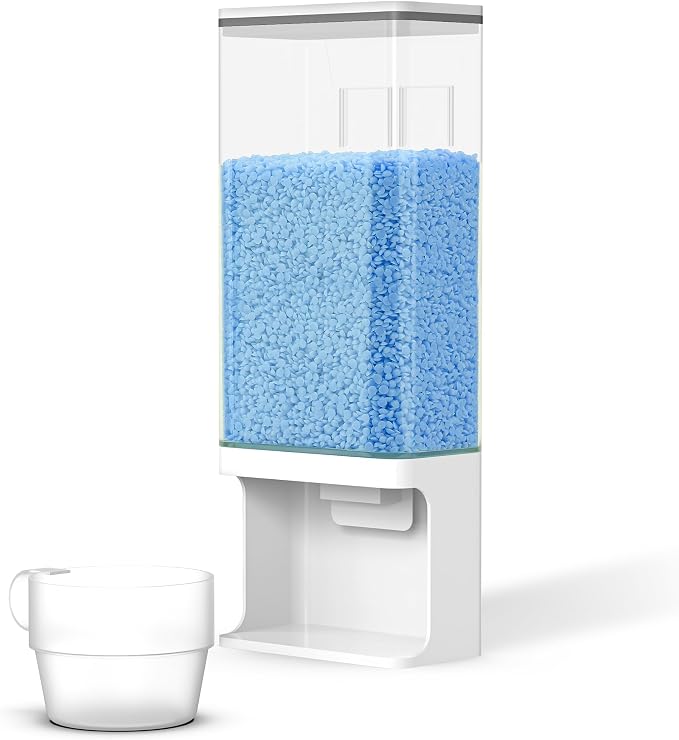 52.5 OZ Wall-Mounted Laundry Detergent Dispenser for Laundry Room | Scent Booster Beads Dispenser for Softener Beads Rice Storage Organization
