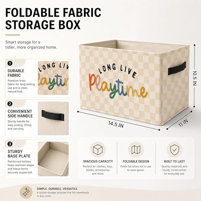 Collapsible Storage Bin for Toy Basket and Closet Use