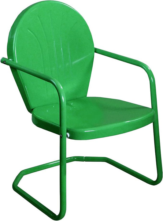 Northlight 34-Inch Outdoor Retro Tulip Steel Armchair, Green