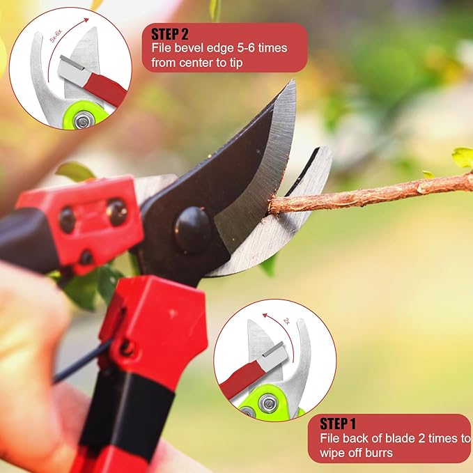 2pcs Pocket Blade Sharpener, Premium Wolfram Steel Garden Tool Sharpener Multipurpose Usage Knife Sharpener for Pruning Shears Hatchets Scissors Sickle Fence Shears