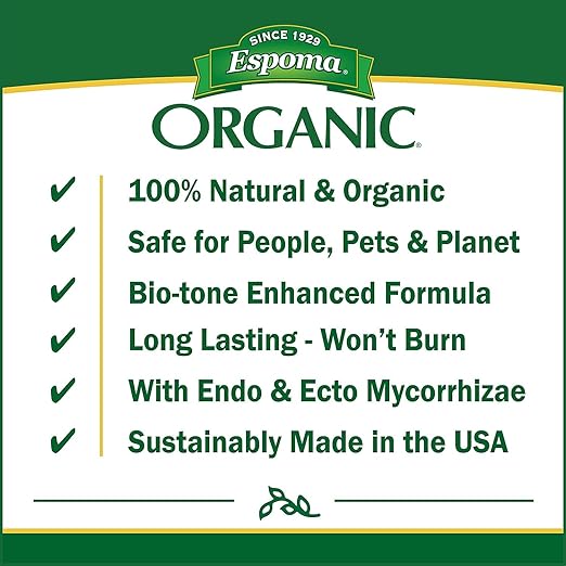 ESPOMA Organic Berry-Tone 4-3-4; 18 lb BR18 with My Garden Pool PH Soil Test Strips 20 ct, and My Garden Pool Superior Gardening Claw Gloves and Garden-IQ, Smart Gardening AI Assistant!
