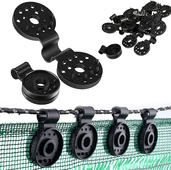 50Pcs Shade Cloth Heavy Duty Lock Grip, Shade Cloth Plastic Clips, Windproof Awning Clamp Grip, Round Plastic Black Clips for Sun Shade Net, Reusable Tent Clips Accessory for Camping