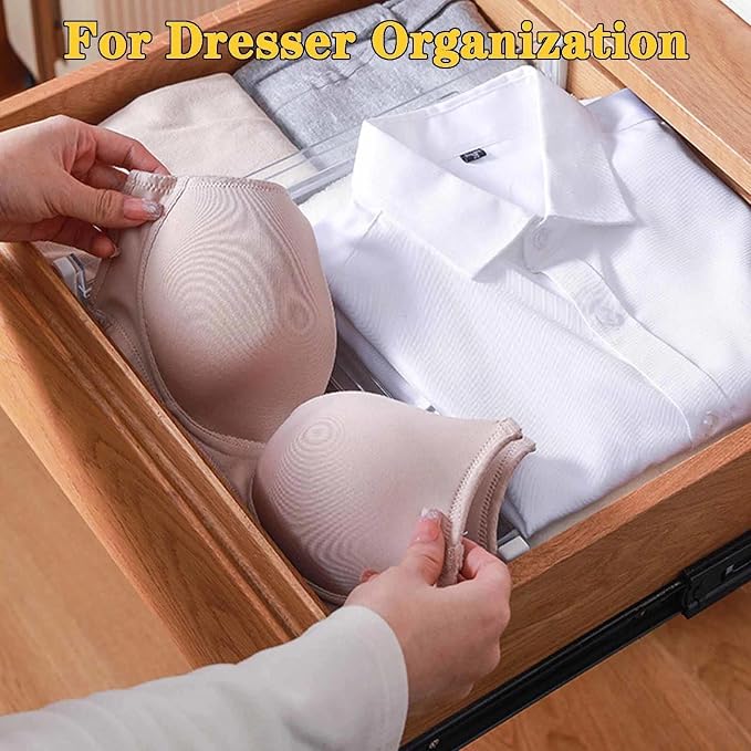 8 Pcs Drawer Dividers for Clothes,3.15" High 11.34"-19.69" clear