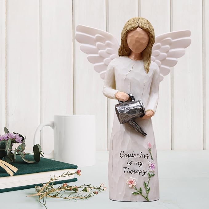Gardening Gifts for Women, Gift for Gardeners Woman, Garden Gifts Women, Unique Gardening Gift, Garden Angel, Sculpted Hand-Painted Angel Figurine