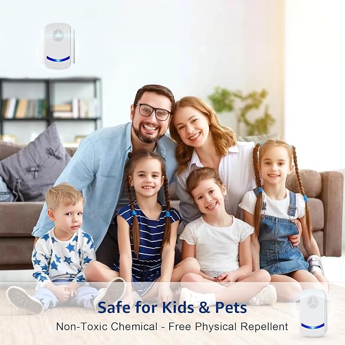 2026 Upgraded Ultrasonic Pest Repeller, Spider Repellent Indoor for Roach, Ant, Fly, Mosquito, Mice Rodent Control, Pest Repellent Ulectronic Plug-in for House Kitchen Garage Warehouse, 6 Pack